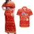 Merry Christmas Hawaii Couples Matching Off Shoulder Maxi Dress and Hawaiian Shirt Xmas Travel Map - Polynesian Pride