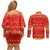 Merry Christmas Hawaii Couples Matching Off Shoulder Short Dress and Long Sleeve Button Shirt Xmas Travel Map - Polynesian Pride