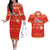 Merry Christmas Hawaii Couples Matching Off The Shoulder Long Sleeve Dress and Hawaiian Shirt Xmas Travel Map - Polynesian Pride