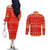 Merry Christmas Hawaii Couples Matching Off The Shoulder Long Sleeve Dress and Long Sleeve Button Shirt Xmas Travel Map - Polynesian Pride