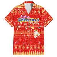 Merry Christmas Hawaii Family Matching Puletasi and Hawaiian Shirt Xmas Travel Map - Polynesian Pride