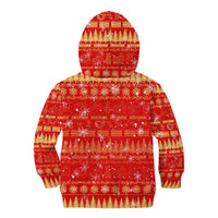 Merry Christmas Hawaii Kid Hoodie Xmas Travel Map - Polynesian Pride