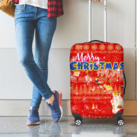 Merry Christmas Hawaii Luggage Cover Xmas Travel Map - Polynesian Pride