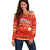 Merry Christmas Hawaii Off Shoulder Sweater Xmas Travel Map - Polynesian Pride