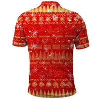 Merry Christmas Hawaii Polo Shirt Xmas Travel Map - Polynesian Pride