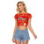 Merry Christmas Hawaii Raglan Cropped T Shirt Xmas Travel Map - Polynesian Pride