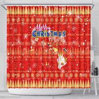 Merry Christmas Hawaii Shower Curtain Xmas Travel Map - Polynesian Pride