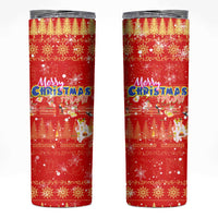 Merry Christmas Hawaii Skinny Tumbler Xmas Travel Map - Polynesian Pride