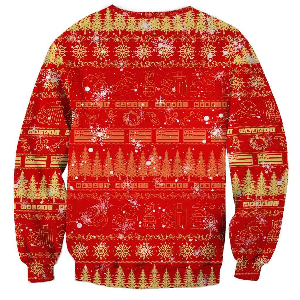 Merry Christmas Hawaii Sweatshirt Xmas Travel Map - Polynesian Pride