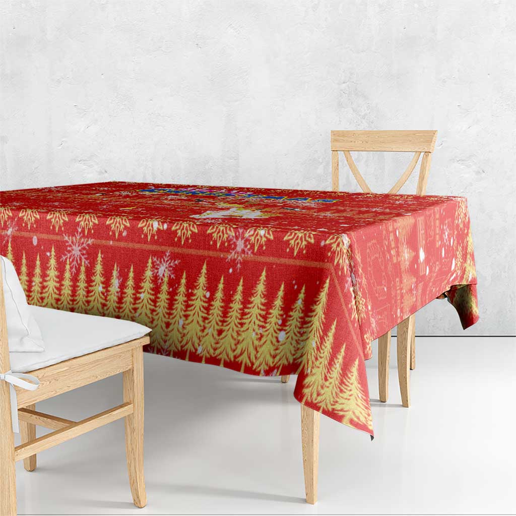 Merry Christmas Hawaii Tablecloth Xmas Travel Map - Polynesian Pride