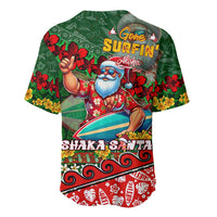 Mele Kalikimaka Shaka Santa Baseball Jersey Hawaiian Surf Christmas Design with Aloha Spirit - Polynesian Pride