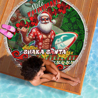 Mele Kalikimaka Shaka Santa Beach Blanket Hawaiian Surf Christmas Design with Aloha Spirit - Polynesian Pride