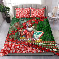 Mele Kalikimaka Shaka Santa Bedding Set Hawaiian Surf Christmas Design with Aloha Spirit - Polynesian Pride