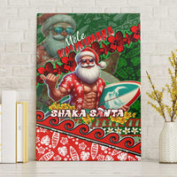 Mele Kalikimaka Shaka Santa Canvas Wall Art Hawaiian Surf Christmas Design with Aloha Spirit - Polynesian Pride