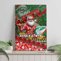 Mele Kalikimaka Shaka Santa Canvas Wall Art Hawaiian Surf Christmas Design with Aloha Spirit - Polynesian Pride