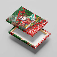 Mele Kalikimaka Shaka Santa Canvas Wall Art Hawaiian Surf Christmas Design with Aloha Spirit - Polynesian Pride