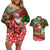 Mele Kalikimaka Shaka Santa Couples Matching Off Shoulder Short Dress and Hawaiian Shirt Hawaiian Surf Christmas Design with Aloha Spirit - Polynesian Pride
