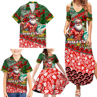 Mele Kalikimaka Shaka Santa Family Matching Summer Maxi Dress and Hawaiian Shirt Hawaiian Surf Christmas Design with Aloha Spirit - Polynesian Pride