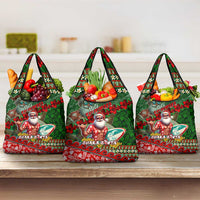Mele Kalikimaka Shaka Santa Grocery Bag Hawaiian Surf Christmas Design with Aloha Spirit - Polynesian Pride