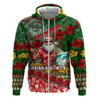 Mele Kalikimaka Shaka Santa Hoodie Hawaiian Surf Christmas Design with Aloha Spirit - Polynesian Pride