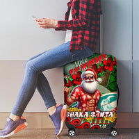Mele Kalikimaka Shaka Santa Luggage Cover Hawaiian Surf Christmas Design with Aloha Spirit - Polynesian Pride