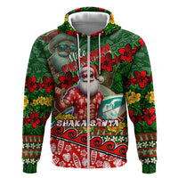 Mele Kalikimaka Shaka Santa Zip Hoodie Hawaiian Surf Christmas Design with Aloha Spirit - Polynesian Pride