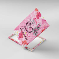 Butterfly Polynesia Breast Cancer Canvas Wall Art Nobody Fights Alone Pink Out Tropical Hibiscus