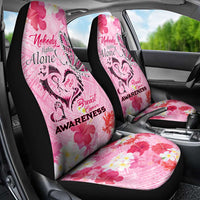 Butterfly Polynesia Breast Cancer Car Seat Cover Nobody Fights Alone Pink Out Tropical Hibiscus