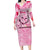 Butterfly Polynesia Breast Cancer Family Matching Long Sleeve Bodycon Dress and Hawaiian Shirt Nobody Fights Alone Pink Out Tropical Hibiscus