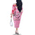 Butterfly Polynesia Breast Cancer Family Matching Off The Shoulder Long Sleeve Dress and Hawaiian Shirt Nobody Fights Alone Pink Out Tropical Hibiscus