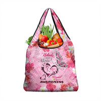Butterfly Polynesia Breast Cancer Grocery Bag Nobody Fights Alone Pink Out Tropical Hibiscus