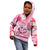 Butterfly Polynesia Breast Cancer Kid Hoodie Nobody Fights Alone Pink Out Tropical Hibiscus