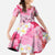 Butterfly Polynesia Breast Cancer Kid Short Sleeve Dress Nobody Fights Alone Pink Out Tropical Hibiscus