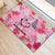 Butterfly Polynesia Breast Cancer Rubber Doormat Nobody Fights Alone Pink Out Tropical Hibiscus
