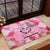 Butterfly Polynesia Breast Cancer Rubber Doormat Nobody Fights Alone Pink Out Tropical Hibiscus