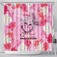 Butterfly Polynesia Breast Cancer Shower Curtain Nobody Fights Alone Pink Out Tropical Hibiscus DT02 - Polynesian Pride