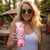 Butterfly Polynesia Breast Cancer Skinny Tumbler Nobody Fights Alone Pink Out Tropical Hibiscus