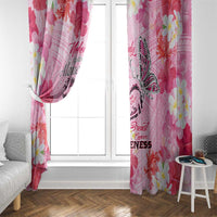 Butterfly Polynesia Breast Cancer Window Curtain Nobody Fights Alone Pink Out Tropical Hibiscus