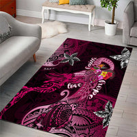 Breast Cancer Mermaid Polynesia Area Rug Faith Hope Love