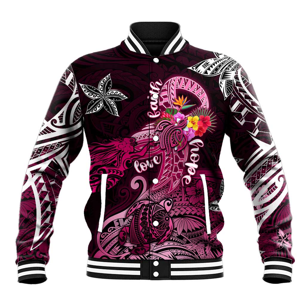 Breast Cancer Mermaid Polynesia Baseball Jacket Faith Hope Love