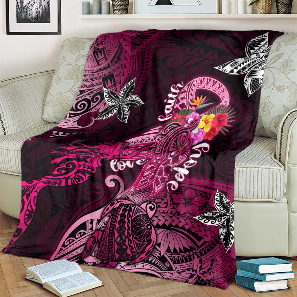 Breast Cancer Mermaid Polynesia Blanket Faith Hope Love