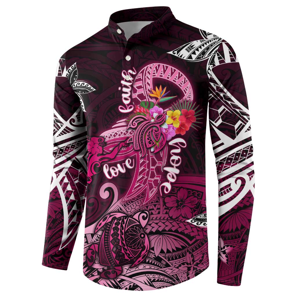 Breast Cancer Mermaid Polynesia Button Sweatshirt Faith Hope Love