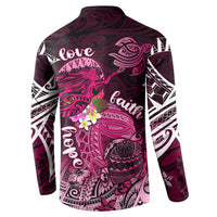 Breast Cancer Mermaid Polynesia Button Sweatshirt Faith Hope Love