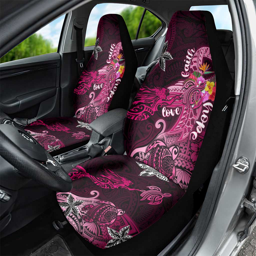 Breast Cancer Mermaid Polynesia Car Seat Cover Faith Hope Love
