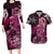 Breast Cancer Mermaid Polynesia Couples Matching Long Sleeve Bodycon Dress and Hawaiian Shirt Faith Hope Love