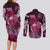 Breast Cancer Mermaid Polynesia Couples Matching Long Sleeve Bodycon Dress and Long Sleeve Button Shirt Faith Hope Love