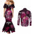 Breast Cancer Mermaid Polynesia Couples Matching Mermaid Dress and Long Sleeve Button Shirt Faith Hope Love