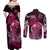 Breast Cancer Mermaid Polynesia Couples Matching Off Shoulder Maxi Dress and Long Sleeve Button Shirt Faith Hope Love