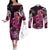 Breast Cancer Mermaid Polynesia Couples Matching Off The Shoulder Long Sleeve Dress and Long Sleeve Button Shirt Faith Hope Love