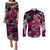 Breast Cancer Mermaid Polynesia Couples Matching Puletasi and Long Sleeve Button Shirt Faith Hope Love